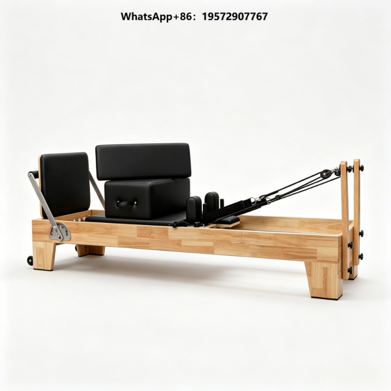 Home Gym Studio - Dayanıklı Pilates Reformer Yatak Makinesi, Meşe