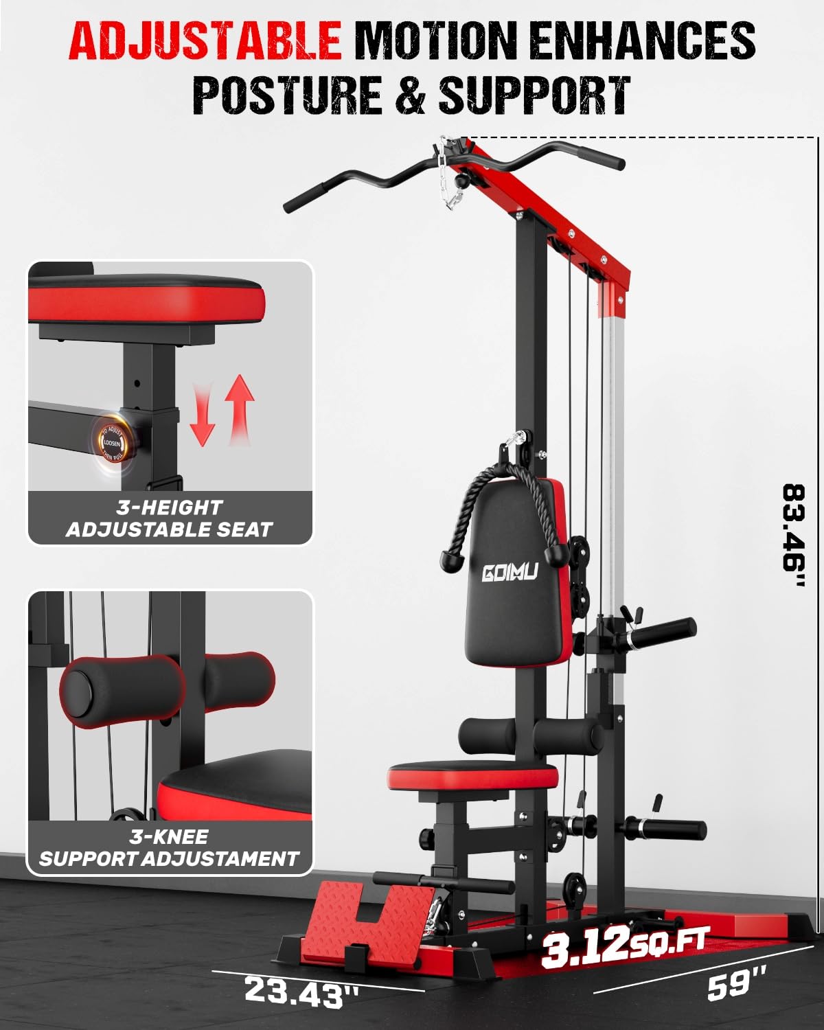LAT Pulldown & Row Kablo Makin - Home Gym Rowing Machine incelemesi ve fiyatı